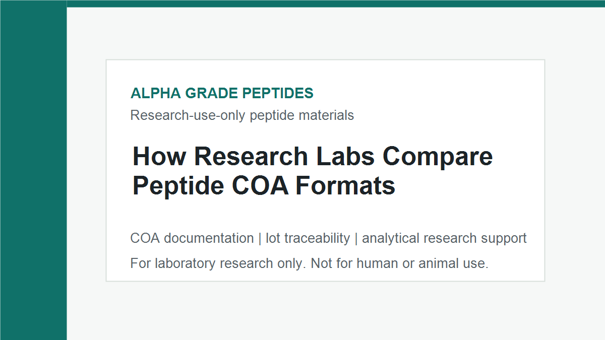 How Research Labs Compare Peptide COA Formats