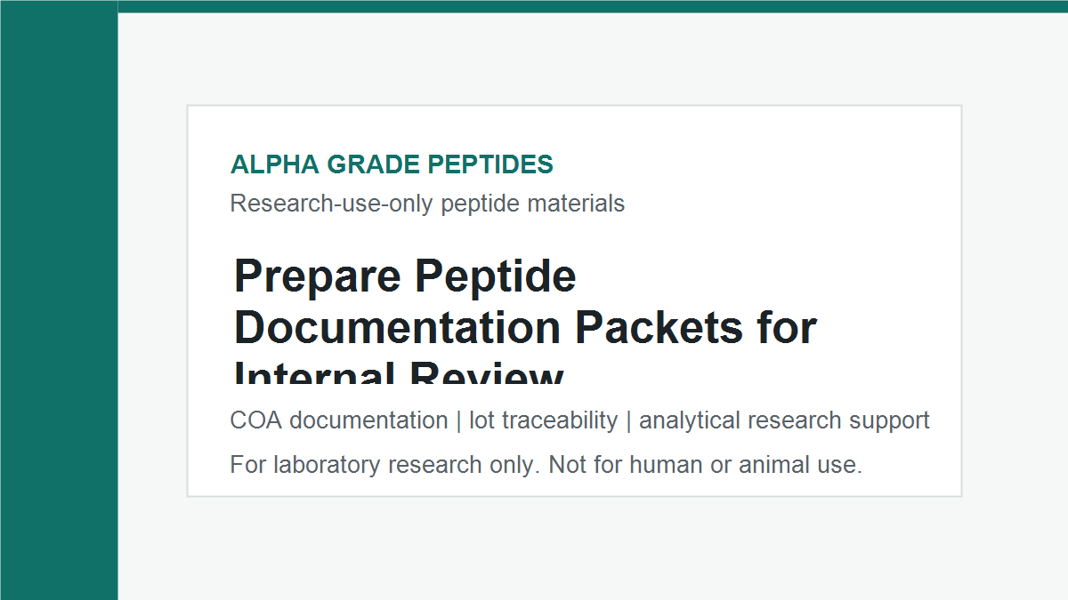 Prepare Peptide Documentation Packets for Internal Review